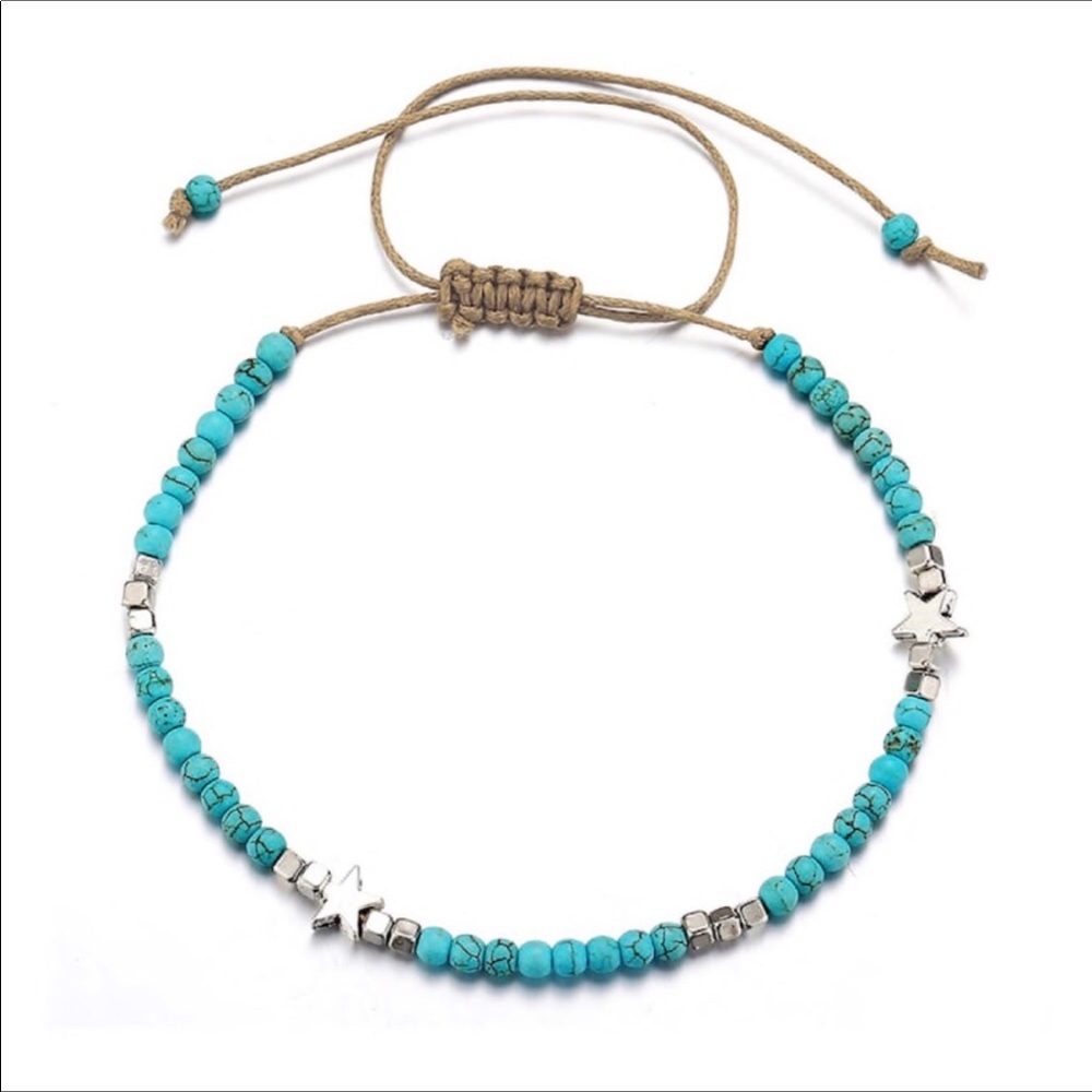 💙NWOT Turquoise & Star Free Stretching Anklet💙